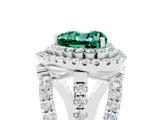 White gold Double Halo Heart Cut Diamond Split Shank Pave Set Ring_5