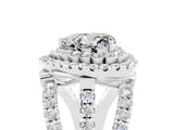 White gold Double Halo Heart Cut Diamond Split Shank Pave Set Ring_5