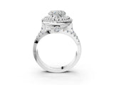White gold Double Halo Heart Cut Diamond Split Shank Pave Set Ring_6