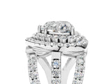 White gold Double Halo Heart Cut Diamond Split Shank Pave Set Ring_8