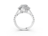 White gold Double Halo Heart Cut Diamond Split Shank Ring with Four Prong Setting_45