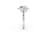 White gold Double Halo Heart Cut Moissanite Pavé Band with Four-Prong Setting_2