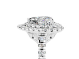 White gold Double Halo Heart Cut Moissanite Pavé Band with Four-Prong Setting_5