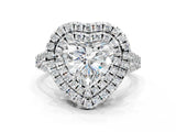 White gold Double Halo Heart Cut Pave Split Shank Prong Set Ring_15