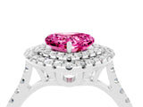 White gold Double Halo Heart Cut Pink Sapphire Pavé Band with Four-Prong Setting_28