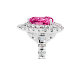 White gold Double Halo Heart Cut Pink Sapphire Pavé Band with Four-Prong Setting_29