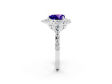 White gold Double Halo Heart Cut Tanzanite Pavé Band with Four-Prong Setting_2