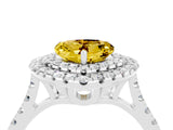 White gold Double Halo Heart Cut Yellow Sapphire Pavé Band with Four-Prong Setting_28
