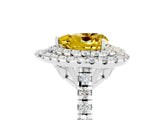 White gold Double Halo Heart Cut Yellow Sapphire Pavé Band with Four-Prong Setting_29