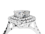 White gold Double Halo Heart Diamond Pave Band with Four-Prong Setting_74