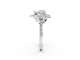 White gold Double Halo Heart Diamond Pave Band with Four-Prong Setting_77