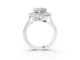 White gold Double Halo Heart Diamond Pave Band with Four-Prong Setting_78