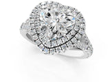 White gold Double Halo Heart-Shaped Split Shank Diamond Ring with Prong Setting_21