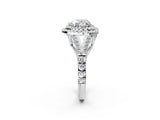 White gold Double Halo Heart-Shaped Split Shank Diamond Ring with Prong Setting_22