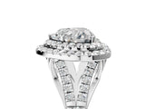 White gold Double Halo Heart-Shaped Split Shank Diamond Ring with Prong Setting_25