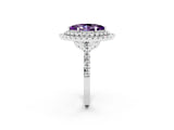 White gold Double Halo Marquise Cut Amethyst Pavé Band with Four-Prong Setting_2