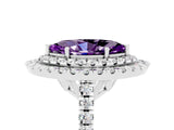 White gold Double Halo Marquise Cut Amethyst Pavé Band with Four-Prong Setting_5