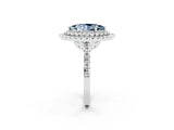 White gold Double Halo Marquise Cut Aquamarine Pavé Band with Four-Prong Setting_2