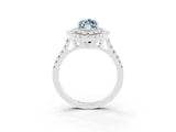 White gold Double Halo Marquise Cut Aquamarine Pavé Band with Four-Prong Setting_3