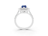 White gold Double Halo Marquise Cut Blue Sapphire Pavé Band with Four-Prong Setting_3