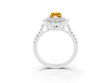 White gold Double Halo Marquise Cut Citrine Pavé Band with Four-Prong Setting_3