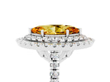 White gold Double Halo Marquise Cut Citrine Pavé Band with Four-Prong Setting_5
