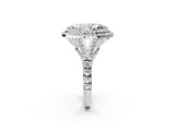 White gold Double Halo Marquise Cut Diamond Split Shank Engagement Ring with Four-Prong Setting_5