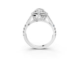 White gold Double Halo Marquise Cut Diamond Split Shank Engagement Ring with Four-Prong Setting_6