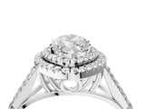 White gold Double Halo Marquise Cut Diamond Split Shank Engagement Ring with Four-Prong Setting_7