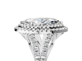 White gold Double Halo Marquise Cut Diamond Split Shank Engagement Ring with Four-Prong Setting_8