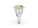 White gold Double Halo Marquise Cut Diamond Split Shank Pave Set Ring_2