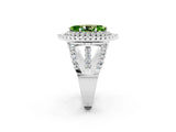 White gold Double Halo Marquise Cut Diamond Split Shank Pave Set Ring_2