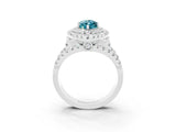 White gold Double Halo Marquise Cut Diamond Split Shank Pave Set Ring_3
