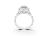 White gold Double Halo Marquise Cut Diamond Split Shank Pave Set Ring_3