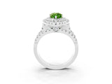 White gold Double Halo Marquise Cut Diamond Split Shank Pave Set Ring_3
