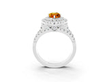 White gold Double Halo Marquise Cut Diamond Split Shank Pave Set Ring_3