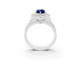White gold Double Halo Marquise Cut Diamond Split Shank Pave Set Ring_3