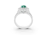 White gold Double Halo Marquise Cut Diamond Split Shank Pave Set Ring_3