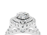 White gold Double Halo Marquise Cut Diamond Split Shank Pave Set Ring_4