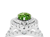 White gold Double Halo Marquise Cut Diamond Split Shank Pave Set Ring_4