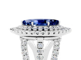 White gold Double Halo Marquise Cut Diamond Split Shank Pave Set Ring_5