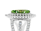 White gold Double Halo Marquise Cut Diamond Split Shank Pave Set Ring_5