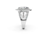White gold Double Halo Marquise Cut Diamond Split Shank Pave Set Ring_5