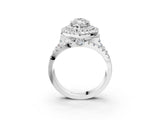 White gold Double Halo Marquise Cut Diamond Split Shank Pave Set Ring_6
