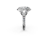 White gold Double Halo Marquise Cut Diamond Split Shank Ring with Four Prong Setting_47