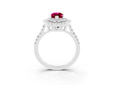 White gold Double Halo Marquise Cut Garnet Pavé Band with Four-Prong Setting_3