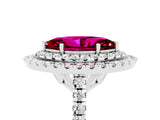 White gold Double Halo Marquise Cut Garnet Pavé Band with Four-Prong Setting_5
