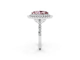 White gold Double Halo Marquise Cut Morganite Pavé Band with Four-Prong Setting_2