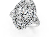 White gold Double Halo Marquise Cut Pave Split Shank Prong Set Ring_16