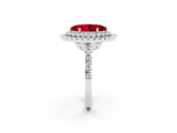 White gold Double Halo Marquise Cut Ruby Pavé Band with Four-Prong Setting_2